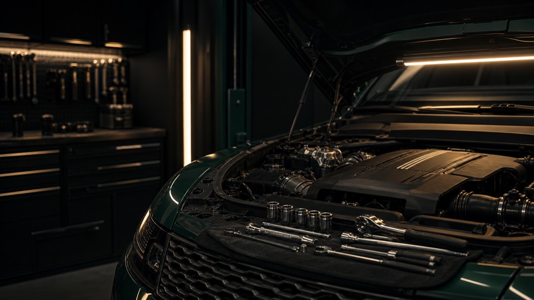 Диагностика двигателя Land Rover в сервисной зоне